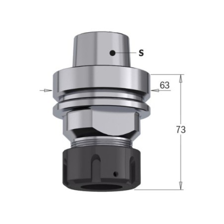 Mandrini a pinze elastiche ER32 attacco conico HSK-63F